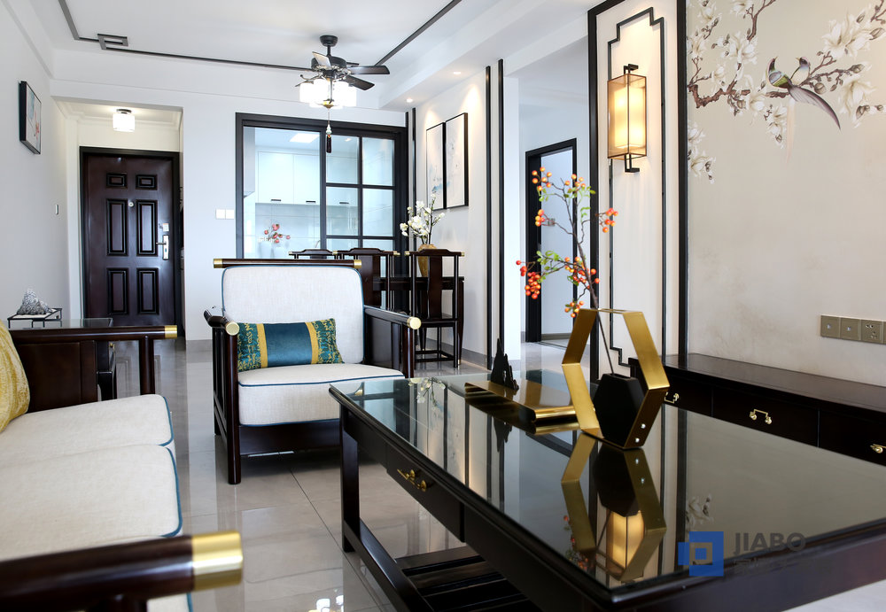 青龍灣裝修實(shí)景圖新中式風(fēng)格設(shè)計案例 客餐廳.jpg