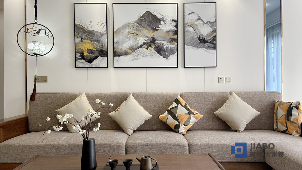 江灣一號裝修效果圖現(xiàn)代風(fēng)格設(shè)計案例 3沙發(fā)背景墻.jpg